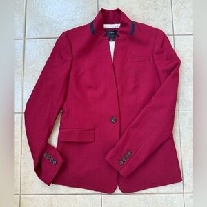 J.Crew burgundy wool flannel Regent blazer, size 8 Tall